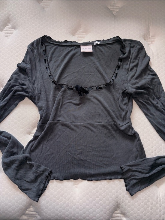Urban Outfitters Tops - 158. Women's Black Long-Sleeve Scoop Neck Intimate Top